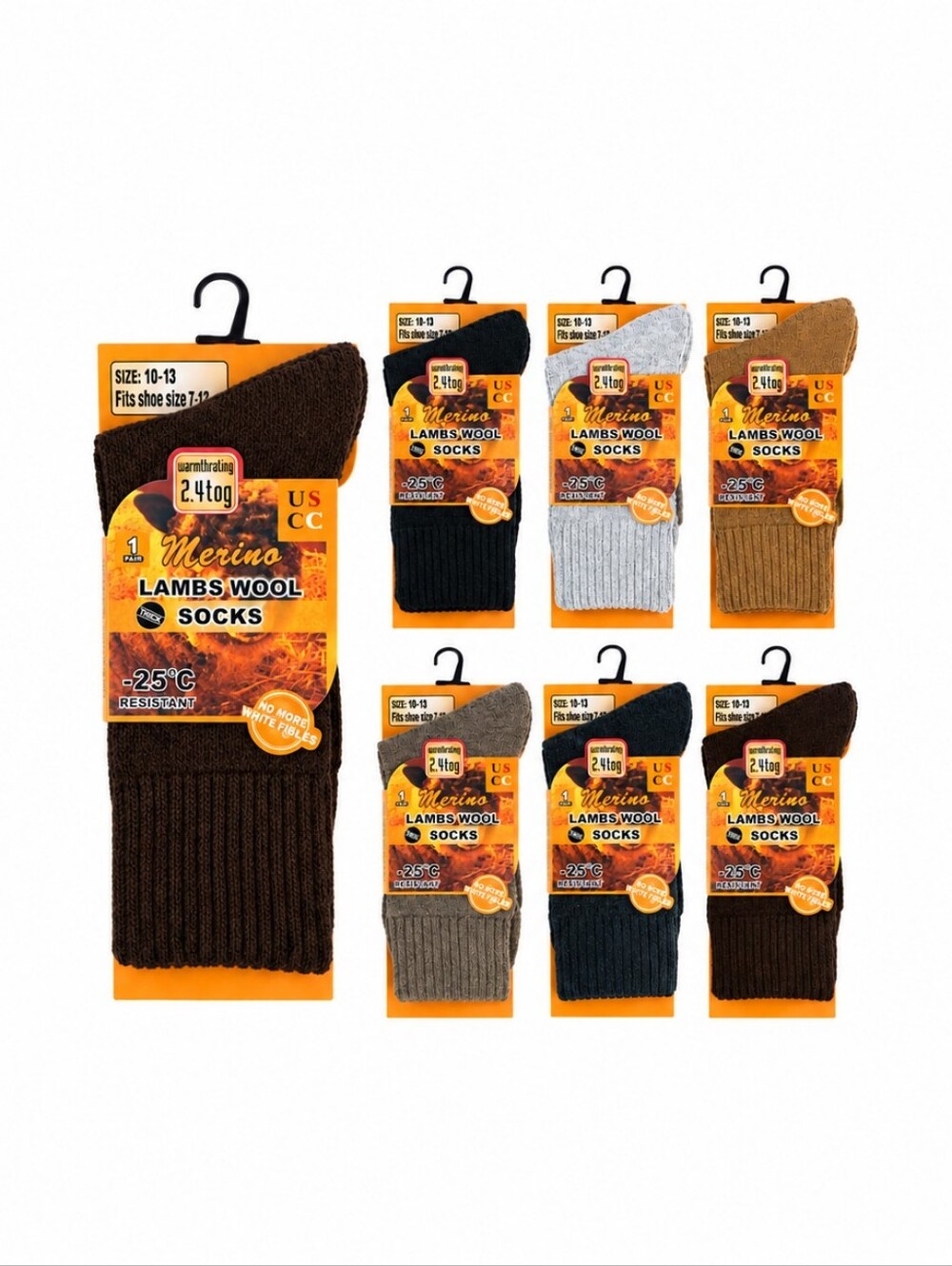 12 Pairs Men's Merino Wool Thermal Winter Boots Socks Size 10-13